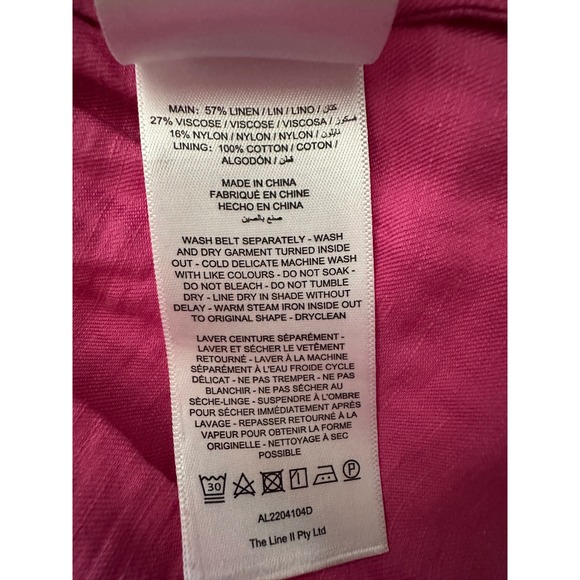 Acler Sloane Puff Sleeve Linen Blend Mini Dress Fuchsia Pink Size US 6 / AU 10 - Picture 9 of 9